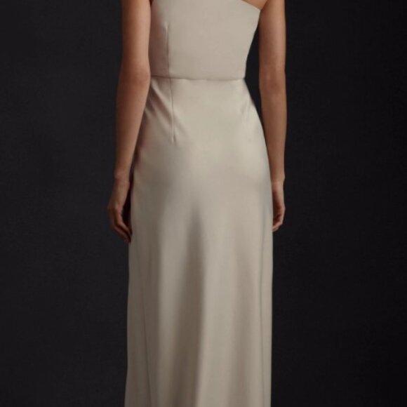 BHLDN Dylan One-Shoulder Satin Side-Slit Gown - Picture 2 of 6